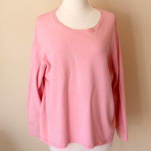 TALBOTS 2X Petite Crew Neck Knit Sweater Blush Pink